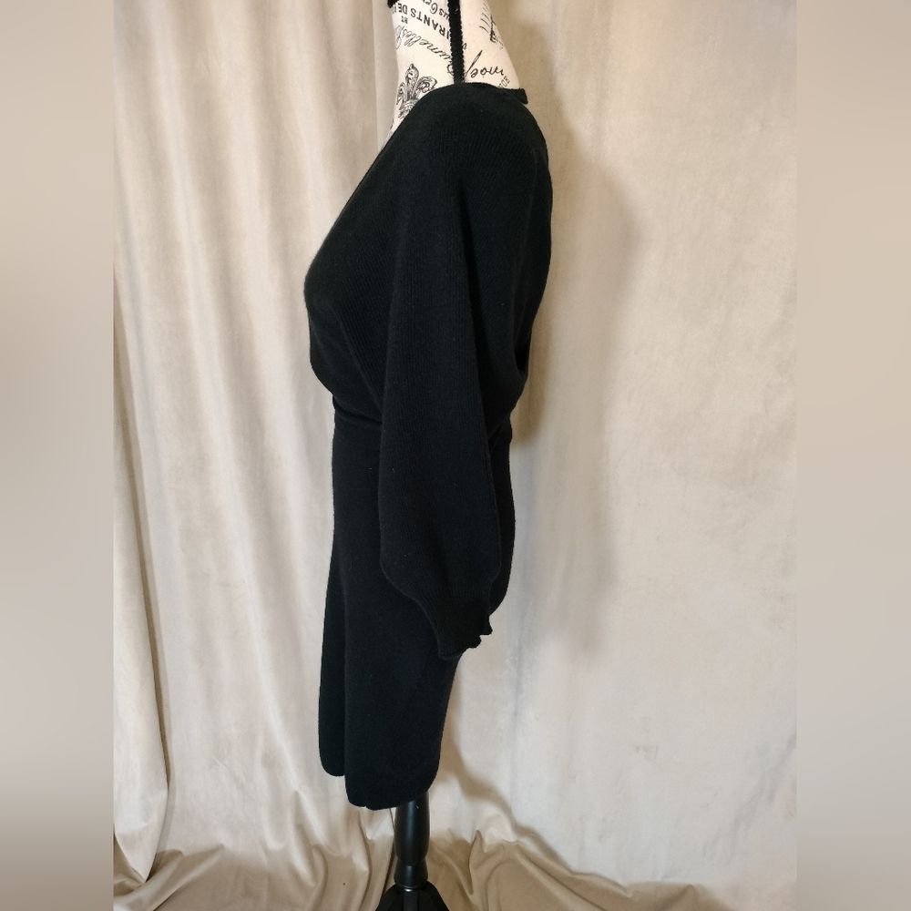 Simply Couture Black Ribbed Knit Dolman Sleeve Dress w/Self Belt. Size XL - Picture 5 of 9